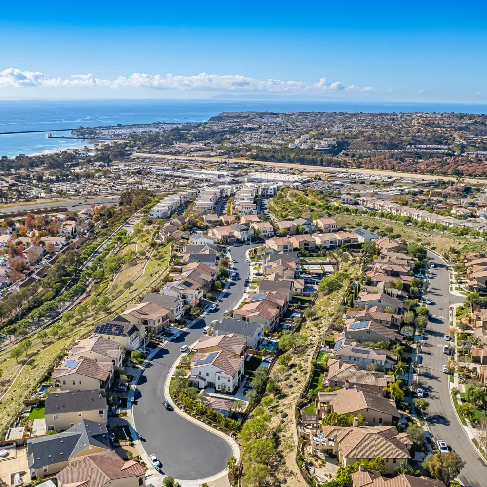 aerial photo of southern californian coastal community