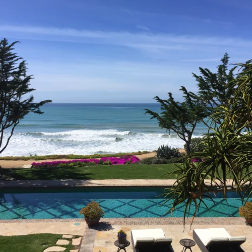luxury landscape and pool coastal california