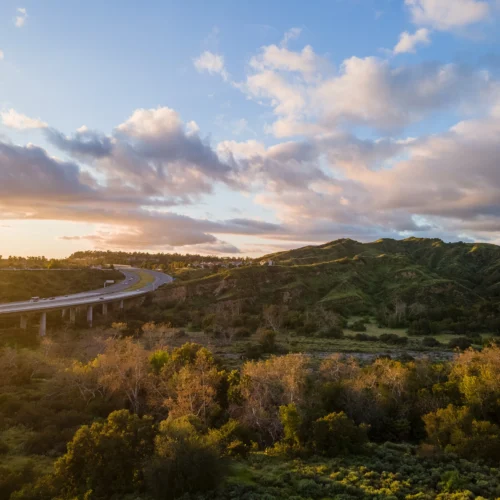 open space and nature with toll road above canyon