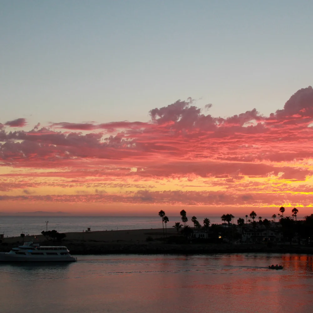 sunset view over southern californian coastline