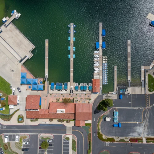 aerial of lake facilities