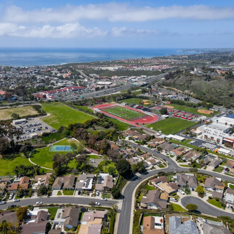 aerial photo of southern californian coastal community