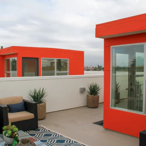 rooftop deck with furniture