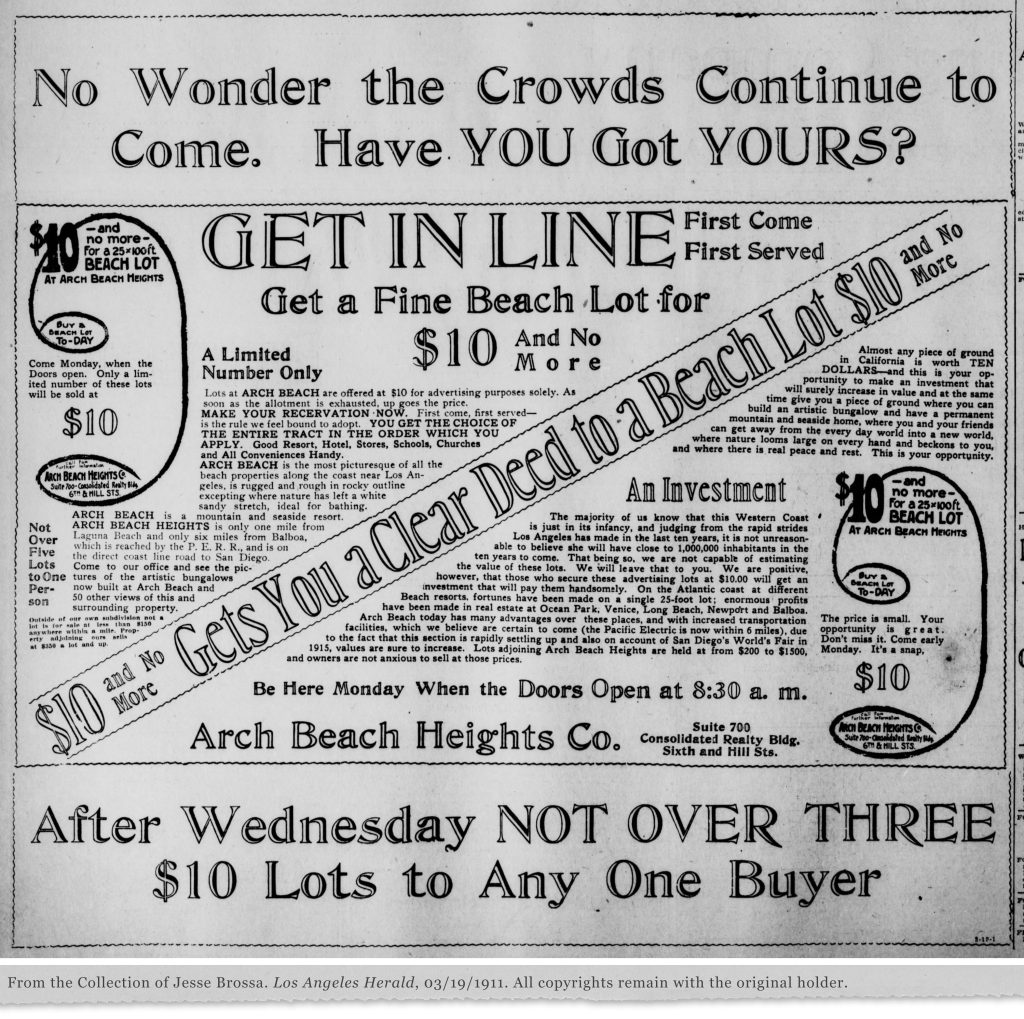 historic coastal california laguna beach real estate ad 1911
