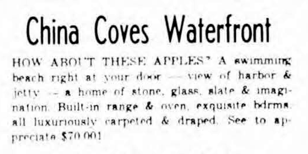 1950s real estate newspaper ad for new home community in orange county california