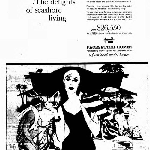 1960s real estate newspaper ad for new home community in orange county california