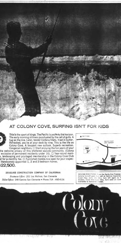 1960s real estate newspaper ad for new home community in orange county california